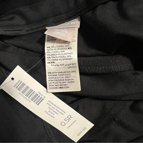 Chico's Seasonless Ponte Wide Leg Trouser Pants Lyocell Spandex Sz 0.5 / S NEW - Picture 8 of 8